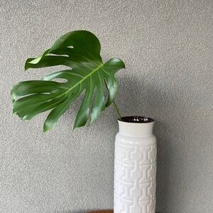 Extra Large White Fat Lava Vase West Germany